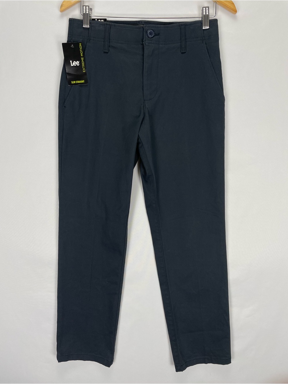 Lee Extreme Motion Pants Men’s 29x30 Navy Blue Slim Straight Chino Pant NWT